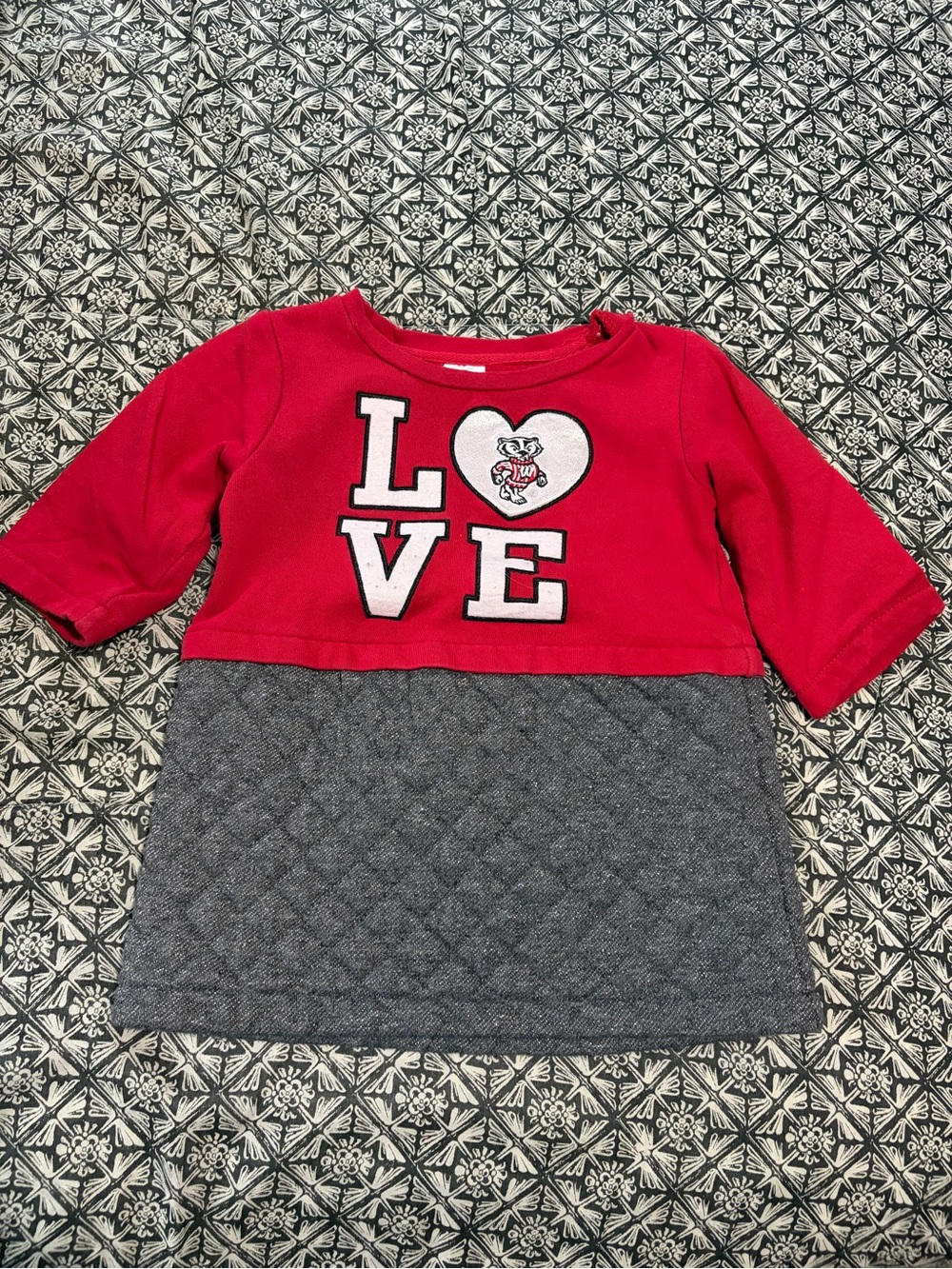 Wisconsin Badgers Campus Heritage Red and Gray LOVE Tunic